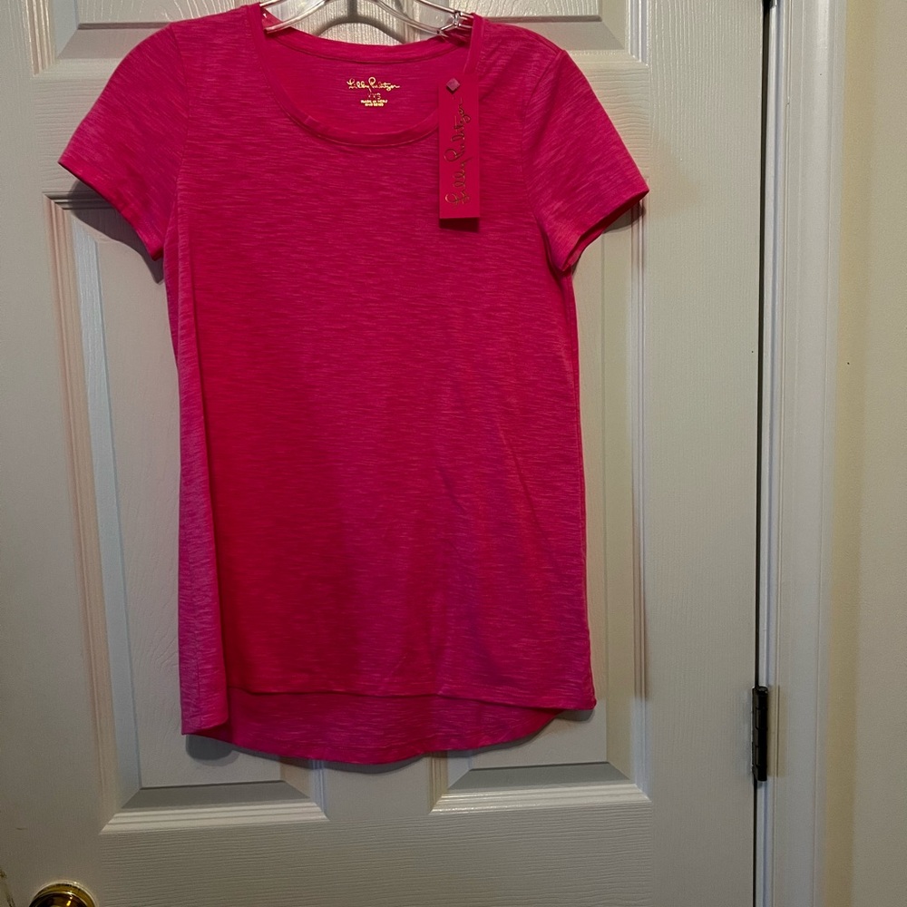 Lilly Pulitzer Pink Heathered Short Sleeve Crew Tee